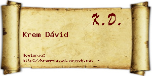 Krem Dávid névjegykártya